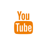 Orange YouTube logo with the word You above a rounded rectangle containing the word Tube on a white circular background.